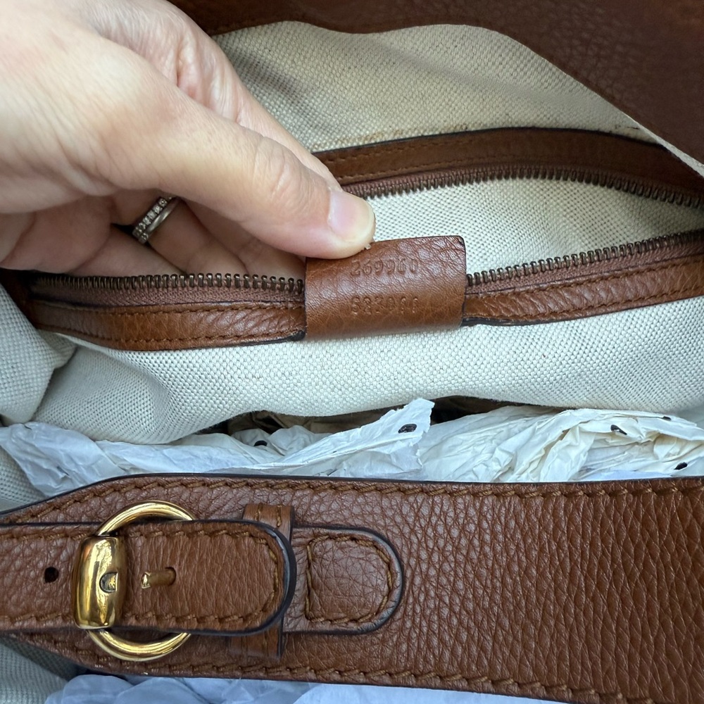 Stunning large Gucci Rider bag beautiful soft brown Leather beautiful condition - Picture 6 of 14